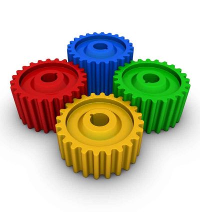 Colour psychology - colourful Gears - Techdesign